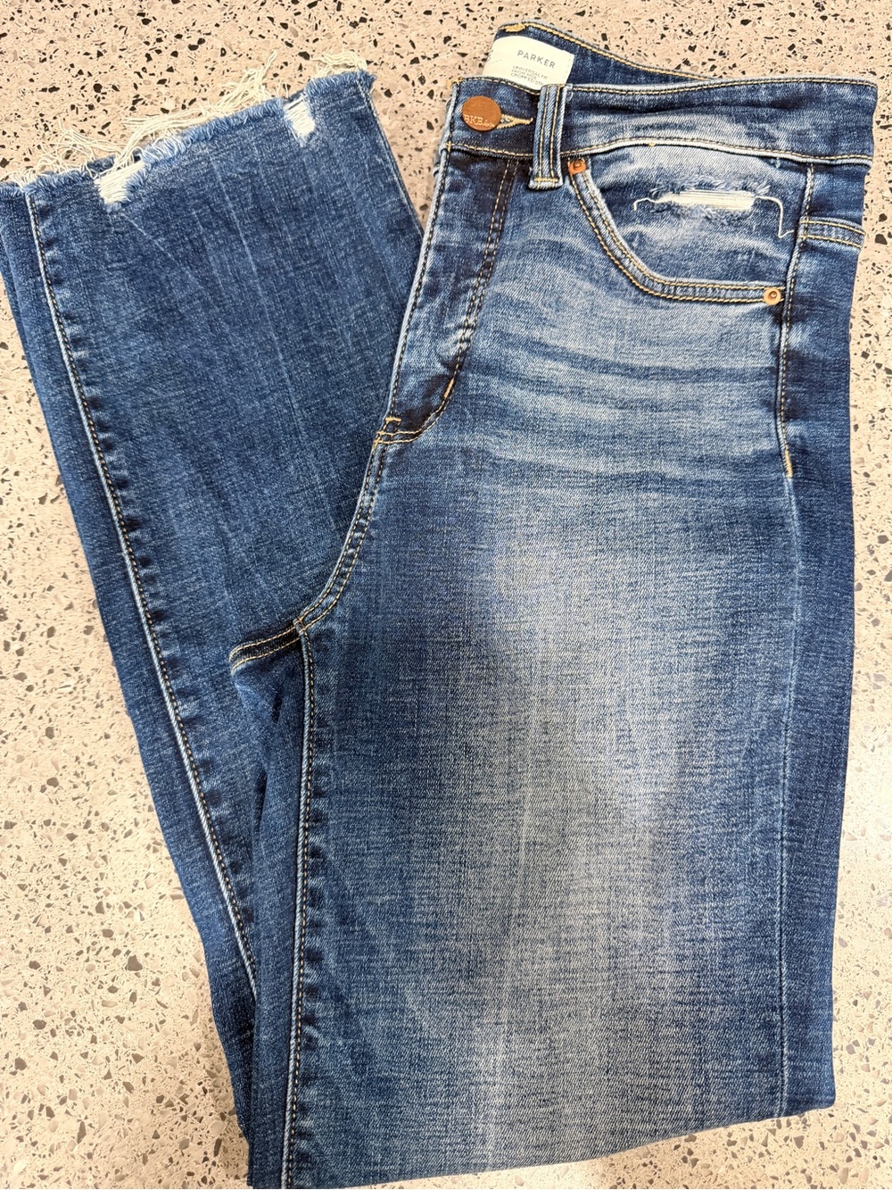 BKE Parker Women's Cropped Distressed Blue Jeans